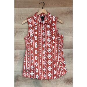 Wrangler Retro Southwestern Print Sleeveless Button-Up Tank Size Small